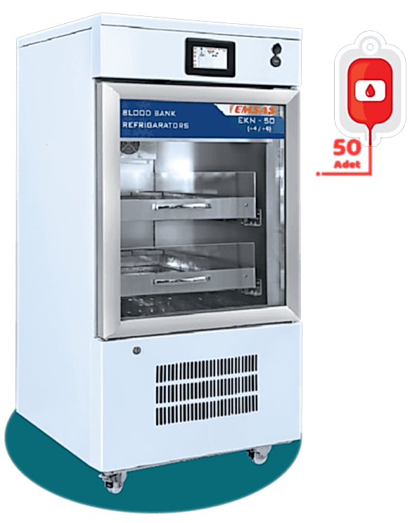 ekn serisi Kan saklama dolabı, kan torbalarının güvenli ve ideal koşullarda saklanmasını sağlamak için özel olarak tasarlanmıştır. 4°C ile 6°C arasında sabit sıcaklık koruma sistemiyle donatılmıştır. Kan bankaları, hastaneler ve laboratuvarlar için ideal olan bu cihaz, kanın stabil sıcaklıkta muhafaza edilmesini sağlayarak güvenli kan nakli süreçlerine katkıda bulunur. Homojen sıcaklık dağılımı ve güvenli saklama özellikleriyle donatılmıştır.(KAN SAKLAMA DOLABI)